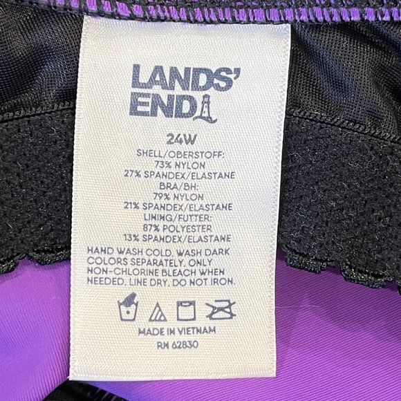 Land’s End One-Piece Swimsuit Scoop Neck Soft Cup Sporty Size 24W - Picture 10 of 12